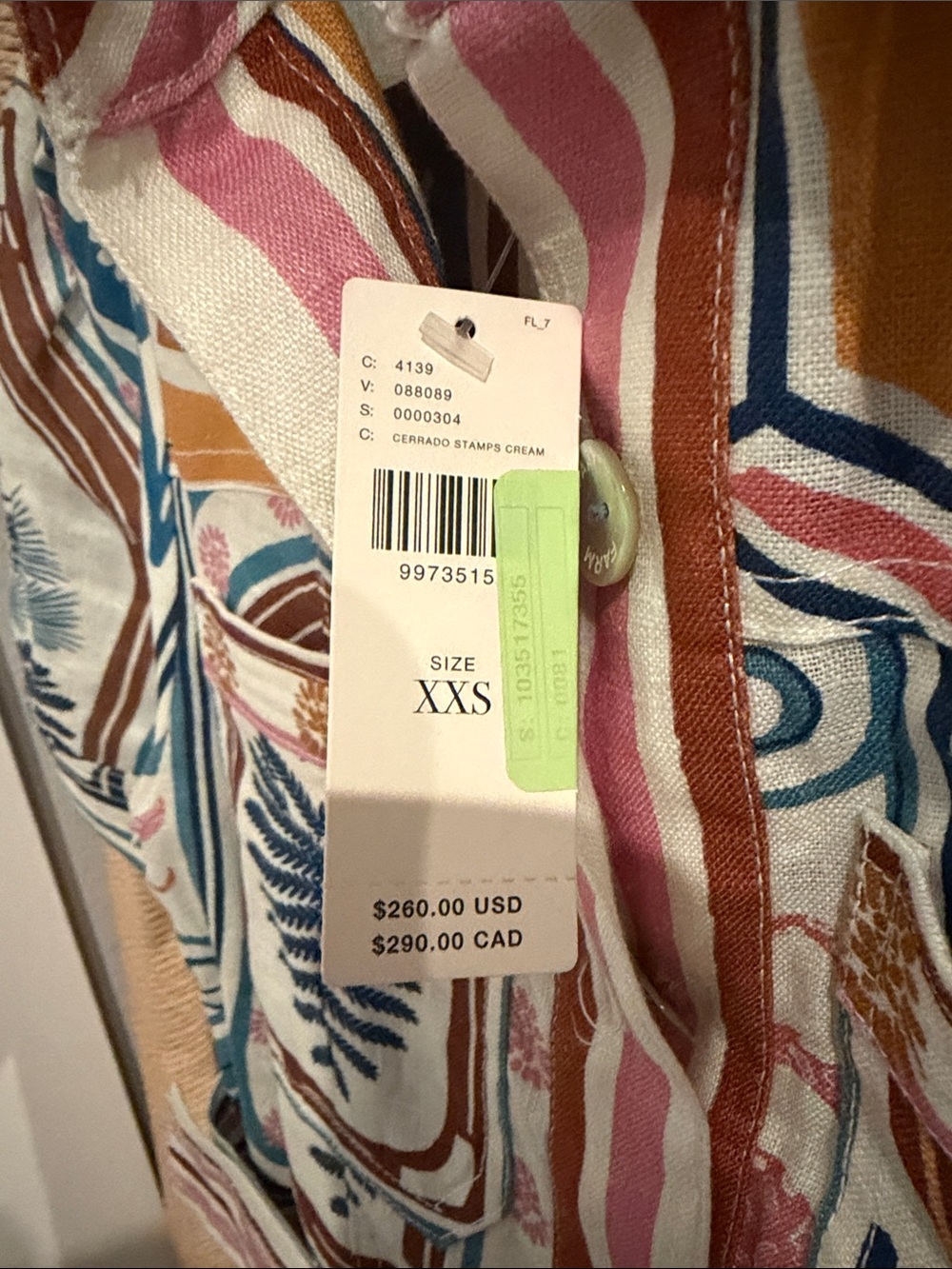 FARM Rio Multicolor Printed Shirt Dress with Belt - Blue, Pink, Mustard, Cream - Picture 5 of 5